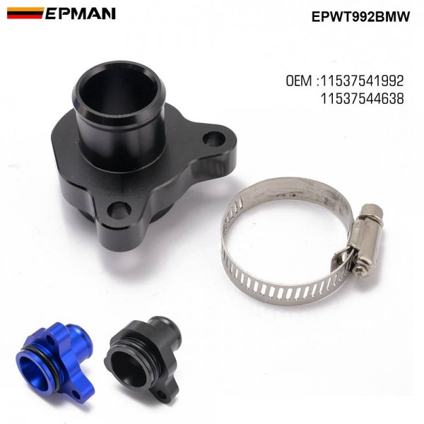 EPMAN Coolant Water Hose Fitting Replacement Aluminum Connector+Clamp For BMW 335i 11537541992